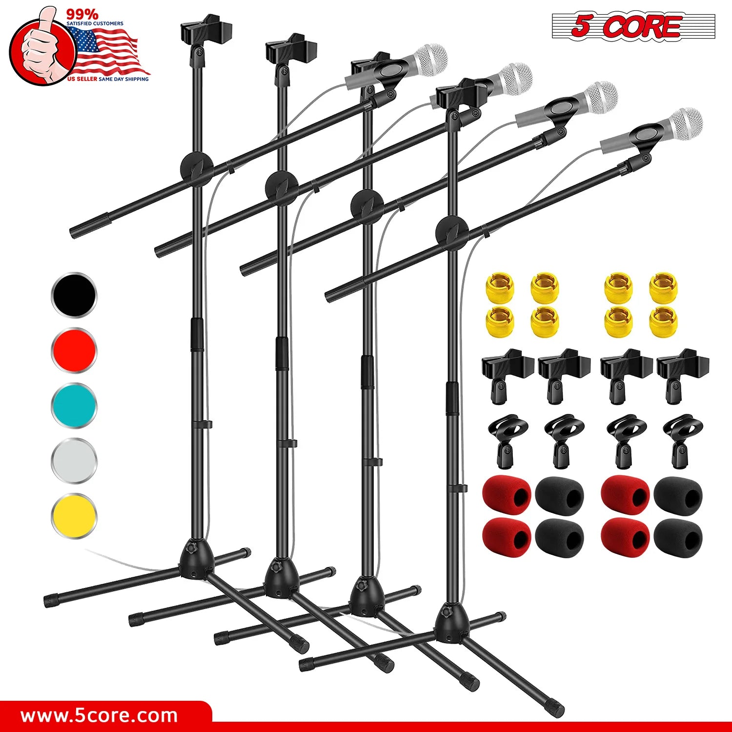 5Core Tripod Mic Stand Adjustable Heavy Duty Floor Holder Microphone Boom Arm